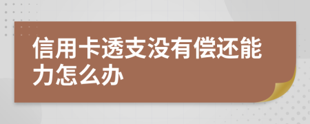 信用卡透支没有偿还能力怎么办