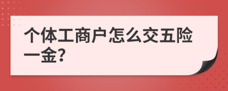 个体工商户怎么交五险一金？