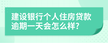 建设银行个人住房贷款逾期一天会怎么样?