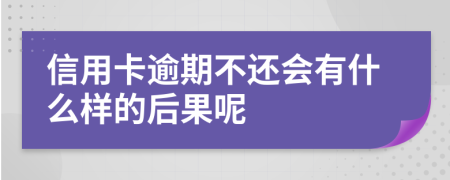 信用卡逾期不还会有什么样的后果呢