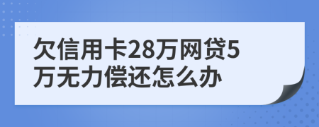 欠信用卡28万网贷5万无力偿还怎么办