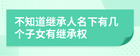 不知道继承人名下有几个子女有继承权