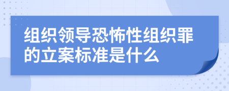 组织领导恐怖性组织罪的立案标准是什么