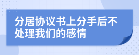 分居协议书上分手后不处理我们的感情