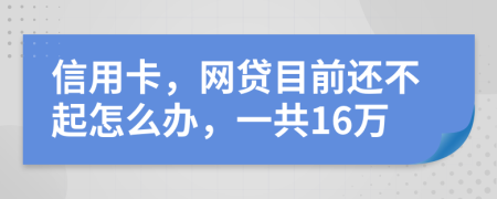 信用卡，网贷目前还不起怎么办，一共16万