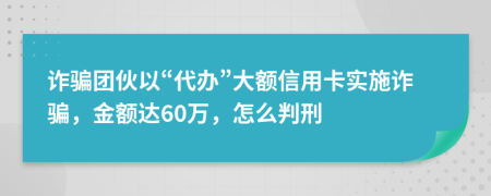 诈骗团伙以“代办”大额信用卡实施诈骗，金额达60万，怎么判刑