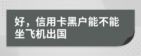 好，信用卡黑户能不能坐飞机出国