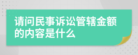 请问民事诉讼管辖金额的内容是什么