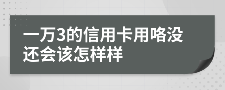 一万3的信用卡用咯没还会该怎样样