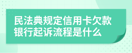 民法典规定信用卡欠款银行起诉流程是什么