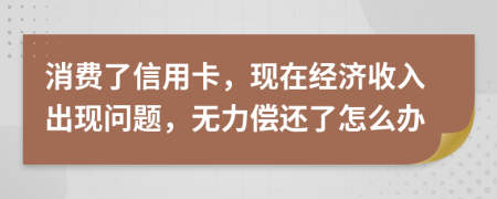 消费了信用卡，现在经济收入出现问题，无力偿还了怎么办