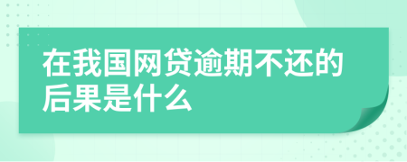 在我国网贷逾期不还的后果是什么