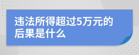 违法所得超过5万元的后果是什么