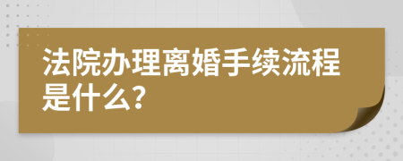 法院办理离婚手续流程是什么？