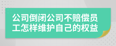 公司倒闭公司不赔偿员工怎样维护自己的权益