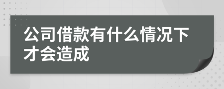 公司借款有什么情况下才会造成