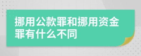 挪用公款罪和挪用资金罪有什么不同