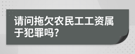 请问拖欠农民工工资属于犯罪吗?