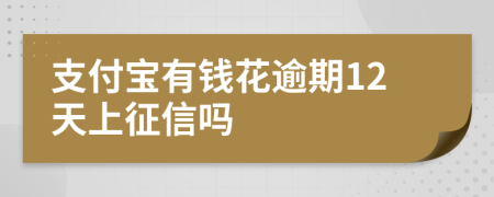 支付宝有钱花逾期12天上征信吗