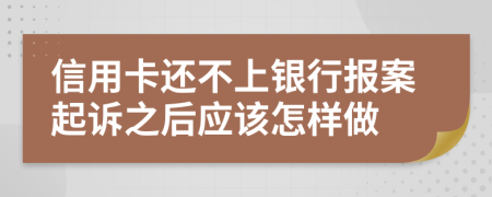 信用卡还不上银行报案起诉之后应该怎样做