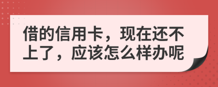 借的信用卡，现在还不上了，应该怎么样办呢