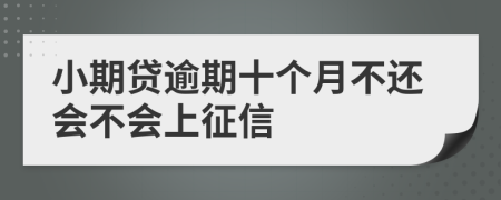 小期贷逾期十个月不还会不会上征信