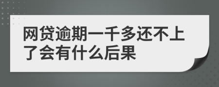 网贷逾期一千多还不上了会有什么后果