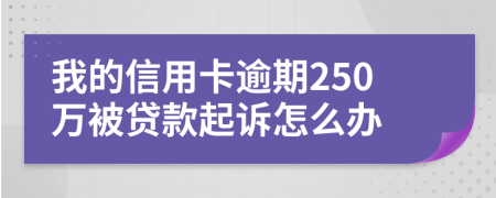 我的信用卡逾期250万被贷款起诉怎么办