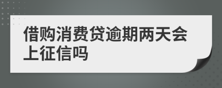 借购消费贷逾期两天会上征信吗