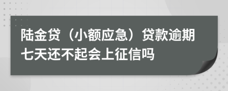 陆金贷（小额应急）贷款逾期七天还不起会上征信吗