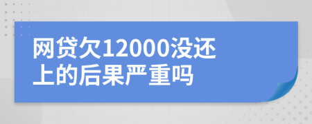 网贷欠12000没还上的后果严重吗