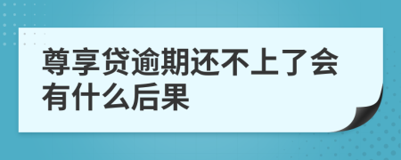 尊享贷逾期还不上了会有什么后果