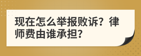 现在怎么举报败诉？律师费由谁承担？