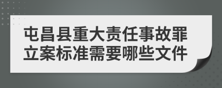 屯昌县重大责任事故罪立案标准需要哪些文件