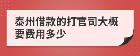 泰州借款的打官司大概要费用多少
