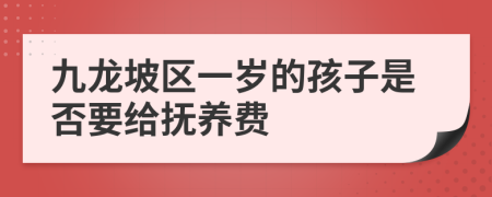 九龙坡区一岁的孩子是否要给抚养费