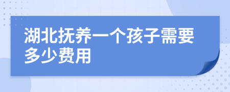 湖北抚养一个孩子需要多少费用
