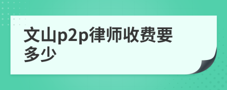 文山p2p律师收费要多少