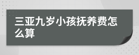 三亚九岁小孩抚养费怎么算