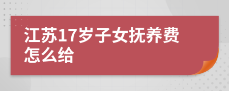江苏17岁子女抚养费怎么给
