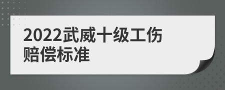 2022武威十级工伤赔偿标准