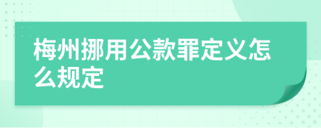 梅州挪用公款罪定义怎么规定