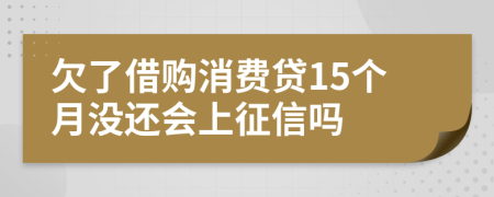 欠了借购消费贷15个月没还会上征信吗