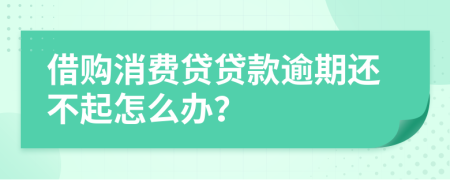 借购消费贷贷款逾期还不起怎么办？