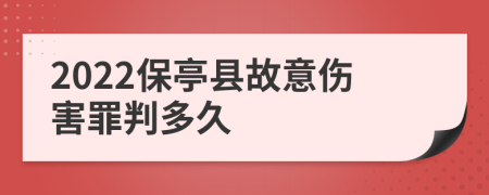 2022保亭县故意伤害罪判多久