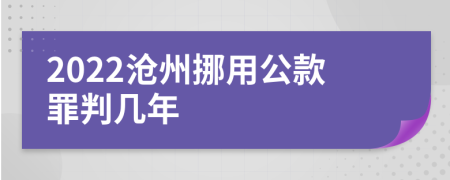 2022沧州挪用公款罪判几年