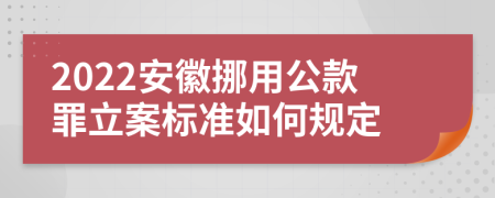 2022安徽挪用公款罪立案标准如何规定