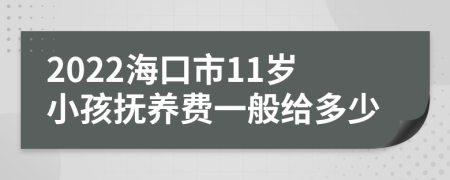 2022海口市11岁小孩抚养费一般给多少