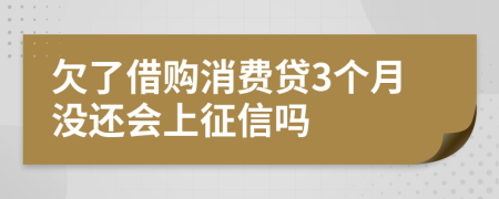 欠了借购消费贷3个月没还会上征信吗