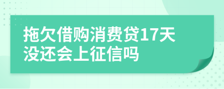 拖欠借购消费贷17天没还会上征信吗